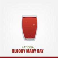 ilustración vectorial del día nacional de Bloody Mary. diseño simple y elegante vector