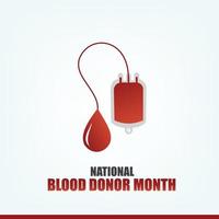 Vector Illustration of National Blood Donor Month. Simple and Elegant Design