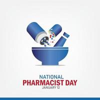 Vector illustration on the theme of National Pharmacist Day. month January. simple and elegant design