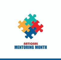 Vector Illustration of National Mentoring Month. Simple and Elegant Design