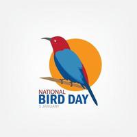 ilustración vectorial del día nacional de las aves. diseño simple y elegante vector