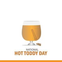 ilustración vectorial del día nacional de toddy caliente. imagen de vidrio dulce piel bueno para los deseos del feliz día de hoy caliente vector