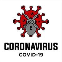 corona virus locking illustration vector