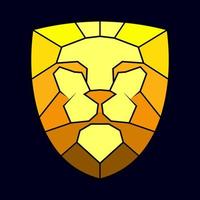 Diamond with light to dark yellow gold color gradations to form a unique lion face vector