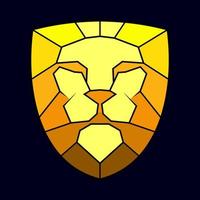 Diamond with light to dark yellow gold color gradations to form a unique lion face vector