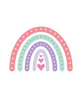 happy valentine's day cute colorful boho rainbow vector