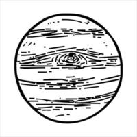 arte de línea de silueta de planeta. vector de planeta blanco y negro aislado sobre fondo blanco. planetas alienígenas vectoriales.saturno, urano, neptuno, júpiter, mercurio. sistema solar. astronomía