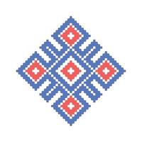 Cross Stitch design with geometric elements vector