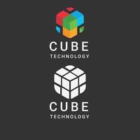 diseño de logotipo de cubo vector