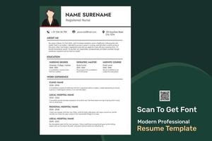Nurse Doctor Healthcare Professional Creative ATS Friendly Resume Template for ATS functional Resume, Modern Resume Format