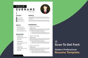 Best Modern Resume template page professional presentation CV For Business manager developer engineer job