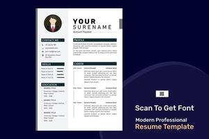 Best Modern Resume template page professional presentation CV For Business manager developer engineer job