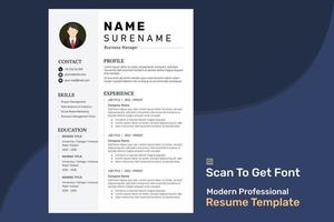 Best Modern Resume template page professional presentation CV For Business manager developer engineer job