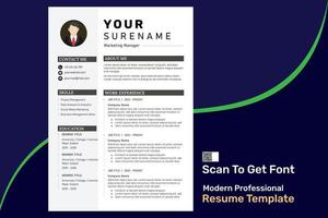 Best Modern Resume template page professional presentation CV For Business manager developer engineer job vector