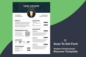 Best Modern Resume template page professional presentation CV For Business manager developer engineer job vector