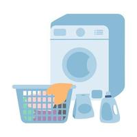 washing machine, clothes and cleaning products vector