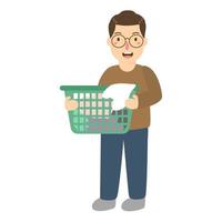 sorting laundry in baskets vector