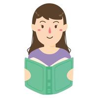 hand drawn flat woman world book day vector