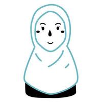 mujer, hijab, gente, garabato vector