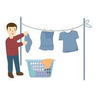 many clothes hanging on a line vector