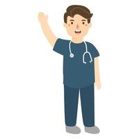 young smiling doctors with stethoscope vector