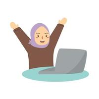 Happy Female Employee Working vector