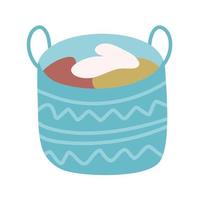 basket with clothes vector