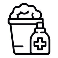 Disinfect bucket icon outline vector. Clean bottle vector