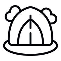 Downshifting tent icon outline vector. People job vector