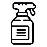vector de contorno de icono de pulverización limpia. desinfectar botella
