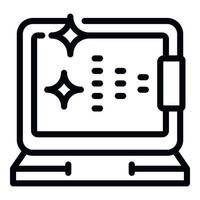 Laptop disinfect icon outline vector. Clean hand vector