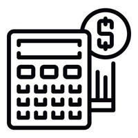 Finance calculator icon outline vector. Money business vector