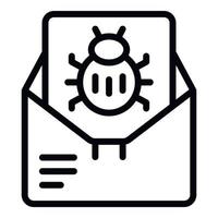 Mail bug icon outline vector. Cyber crime vector