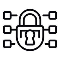 Secured padlock icon outline vector. Cyber crime vector