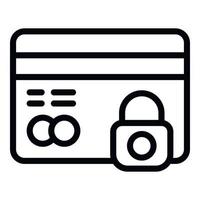 Secured credit card icon outline vector. Crime attack vector