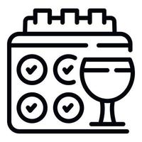 Wine calendar icon outline vector. Grape barrel vector