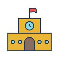 icono de vector de edificio de escuela