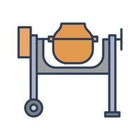 Cement Mixing Vector Icon