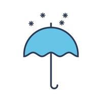 Umbrella with Snow Vector Icon