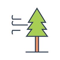 Tree with Wind Vector Icon