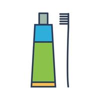 Toothbrush and Toothpaste Vector Icon