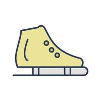 icono de vector de zapato de patinaje sobre hielo