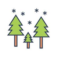 Snowing in trees Vector Icon