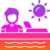 Sunbathing Vector Icon Design