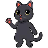 Cute bombay cat cartoon waving hand vector