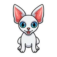 Cute devon rex cat cartoon sitting vector