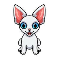 Cute devon rex cat cartoon sitting vector