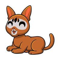 dibujos animados lindo gato abisinio acostado vector