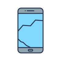 Broken Cell Phone Vector Icon