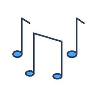 icono de vector de notas musicales